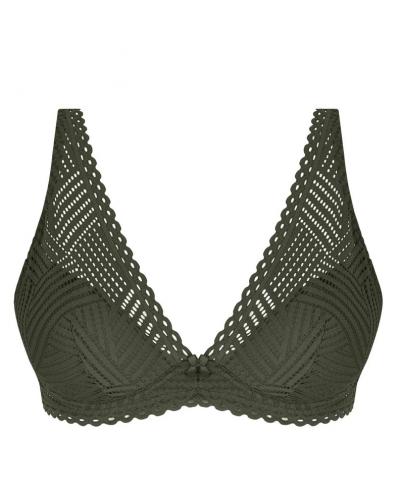 Underwired plunge half foam bra Antigel Tressage Graphic (Eclat Aventure)