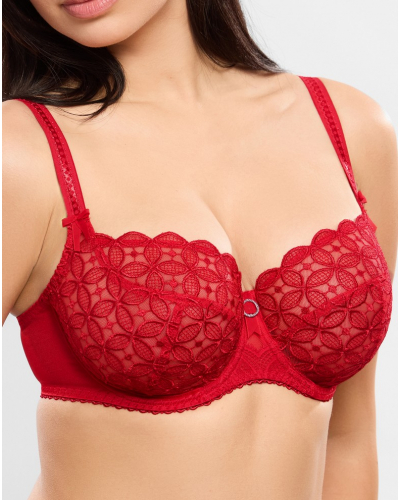 Underwired demi bra Empreinte Romy (Rouge Impérial)