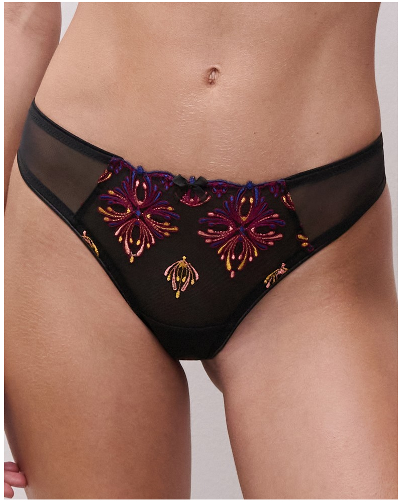 Tanga Chantelle Champs-Elysées (Noir Joyaux)