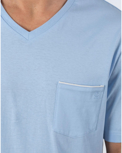 Short pyjamas 100% Cotton Eminence Business (Ciel/Imprimé Triangle)