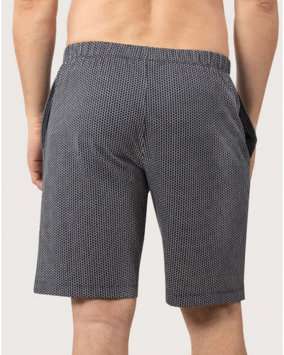 Pyjama court 100% Coton Eminence Business (Ciel/Imprimé Triangle)