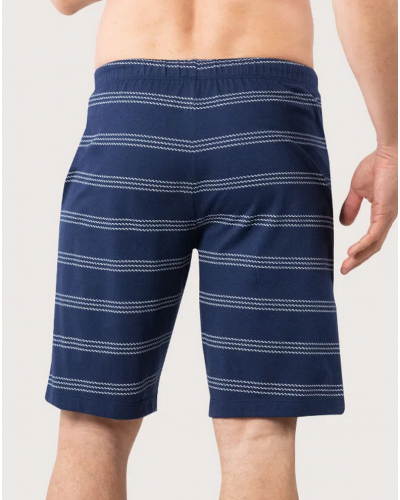 Pyjama court 100% Coton Eminence Nautique (Jaune/Rayé Bleu)