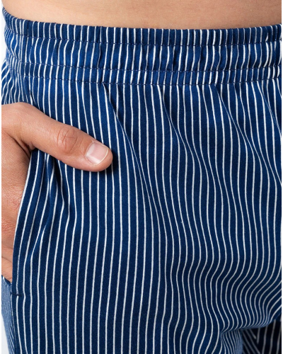 Pijama corto 100% Algodon Organico Eminence (Celadon/Rayé Bleu)