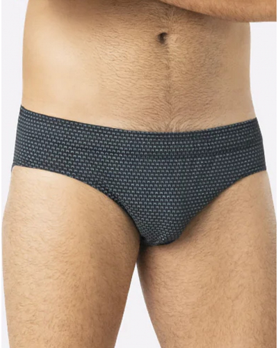Set of 3 Eminence 100% cotton briefs (Black/Grey/Print)