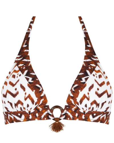 Soutien-gorge de bain triangle mousse amovible Antigel La Chamane (Ethno Blanc)