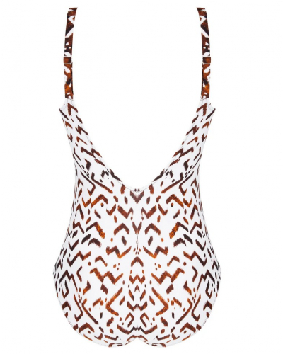 Wireless support one-piece swimsuit swimmer Antigel La Chamane (Ethno Blanc)