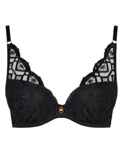 Soutien-gorge plunge foulard Aubade Sense of Illusion (Noir)