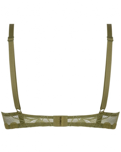Underwired plunge half foam bra Antigel Dentelle Rebelle (Vert Mousse)