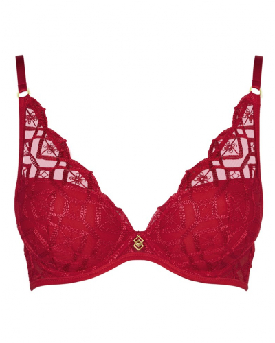 Plunge scarf bra Aubade Sense of Illusion (Red Berry)