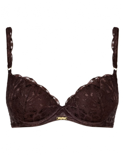 Plunge padded bra Aubade Crazy In Love (Satin Brown)