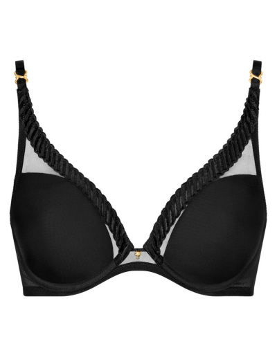 Underwired triangle bra Aubade Sheer Emotion (Black)