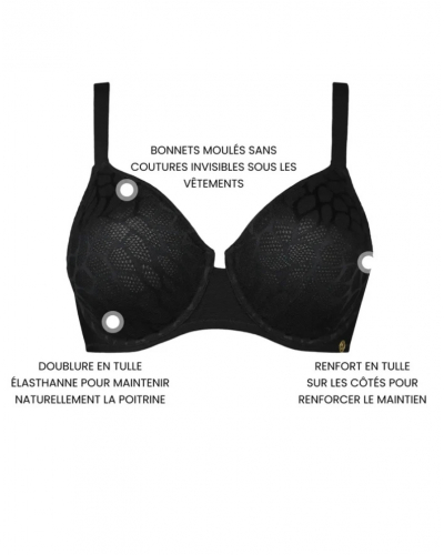 Underwired molded bra Sans Complexe Perfect Curves (Black)