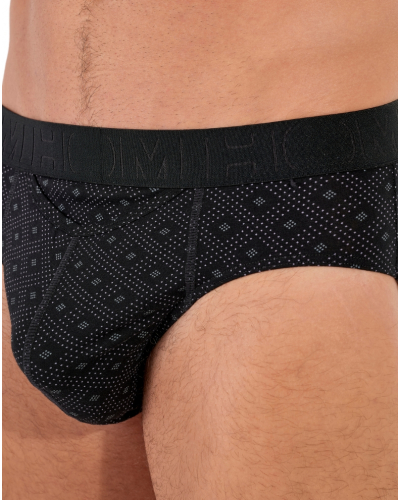 Lot de 2 mini slips HO1 coton HOM Neels (Noir/Imprimé Noir)
