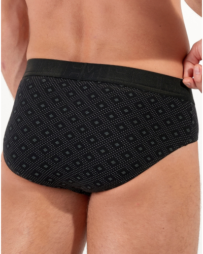 Pack of 2 mini briefs HO1 cotton HOM Neels (Noir/Imprimé Noir)