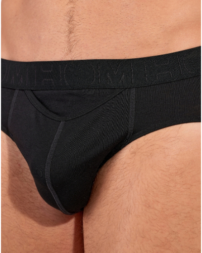 Pack of 2 mini briefs HO1 cotton HOM Neels (Noir/Imprimé Noir)