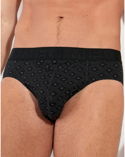 Lote de 2 mini calzoncillos HO1 algodón HOM Neels (Noir/Imprimé Noir)