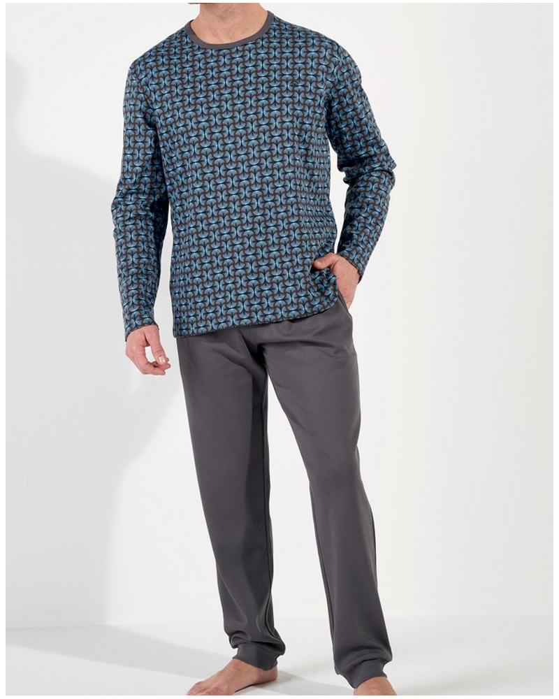 Pijama largo 100% algodón Interlock HOM Aloys (Papyrus)