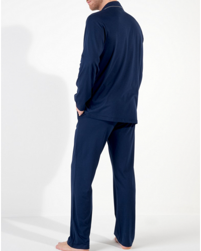 Pyjama long boutonné coton HOM Rafael (Marine)