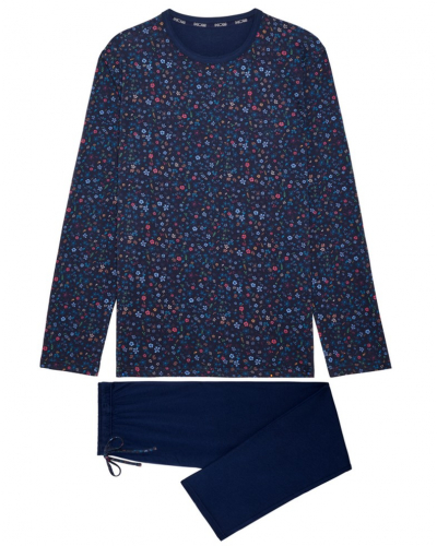 Pijama largo 100% Algodón HOM Broceliande (Imprimé Floral Marine)