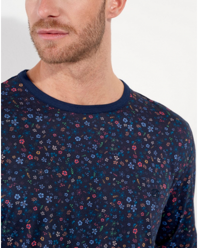 Long pajamas 100% Cotton HOM Broceliande (Imprimé Floral Marine)