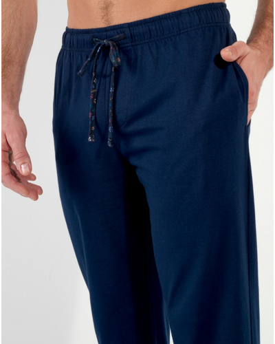 Long pajamas 100% Cotton HOM Broceliande (Imprimé Floral Marine)
