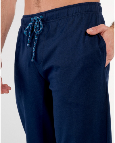 Pyjama long boutonné 100% HOM Martinez (Imprimé Bleu)