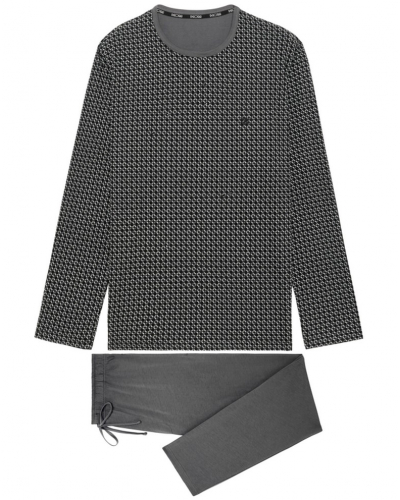 Pijama largo 100% Algodón HOM Waldorf (Imprimé Gris)