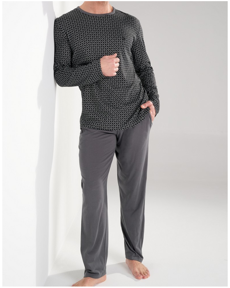 Pijama largo 100% Algodón HOM Waldorf (Imprimé Gris)