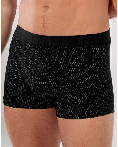 Lot de 2 boxers HO1 coton HOM Neels (Noir/Imprimé Noir)