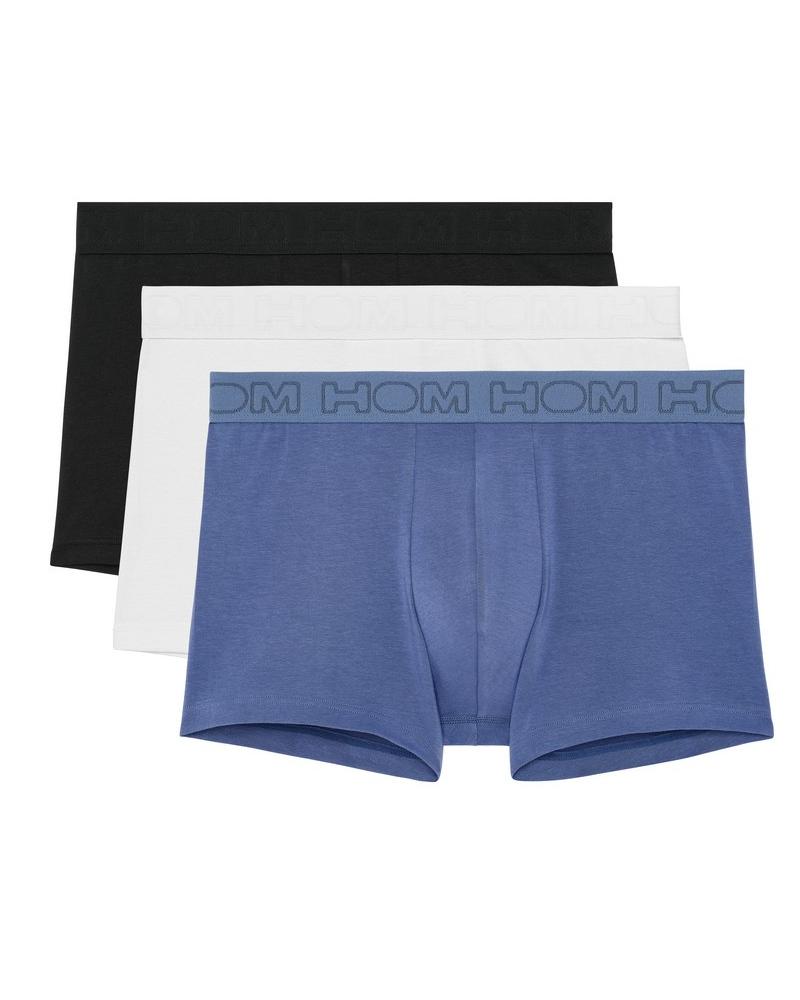 Pack of 3 boxers cotton HOM Armand 2 (Noir/Bleu/Blanc)