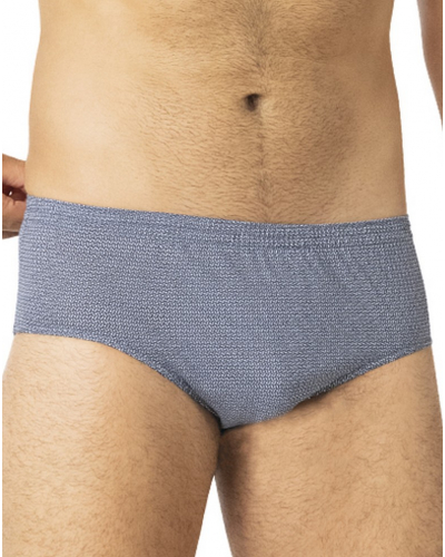 Pack of 3 high waisted briefs 100% Cotton Eminence Business Print (Cran Bordeaux/Entrelac Ciel/Angles Marine)