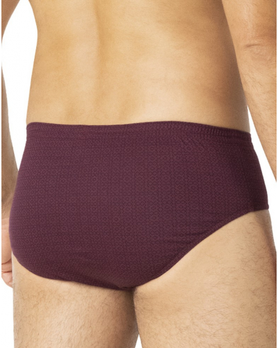 Lot de 3 slips taille haute 100% Coton Eminence Business Print (Cran Bordeaux/Entrelac Ciel/Angles Marine)