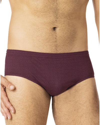 Lot de 3 slips taille haute 100% Coton Eminence Business Print (Cran Bordeaux/Entrelac Ciel/Angles Marine)