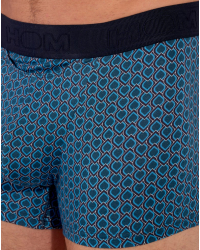 Slip HOM HO1 Martinez – Modal & Coton Antibactérien, Imprimé Art Déco Bleu Élégant, Ouverture Brevetée