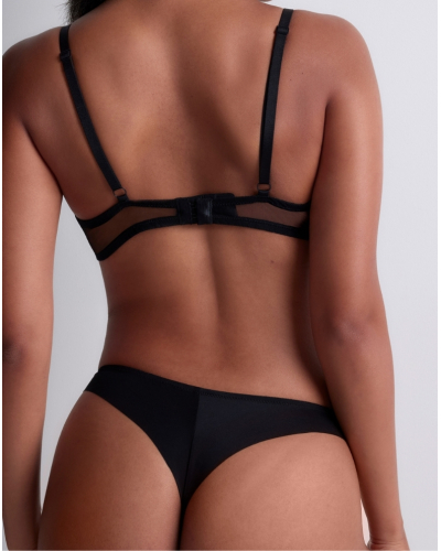 Underwired triangle bra Aubade Sheer Emotion (Black)