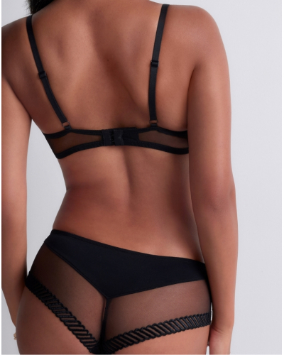 Padded plunge bra Aubade Sheer Emotion (Black)