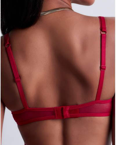 Underwired demi bra Aubade Sense of Illusion (Red Berry)