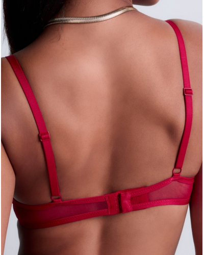 Sujetador plunge con aros Aubade Sense of Illusion (Red Berry)