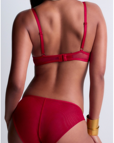 Plunge scarf bra Aubade Sense of Illusion (Red Berry)