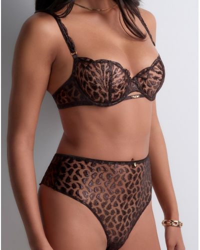 Underwired demi bra Aubade Crazy In Love (Satin Brown)