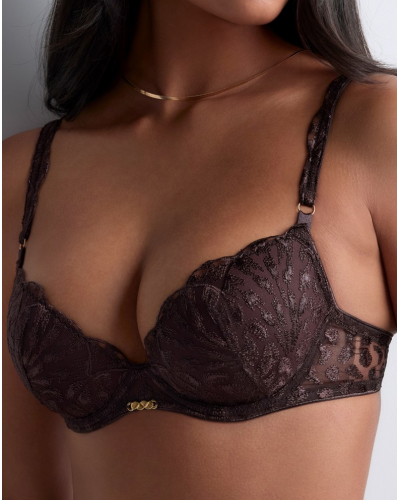 Sujetador plunge preformado Aubade Crazy In Love (Satin Brown)