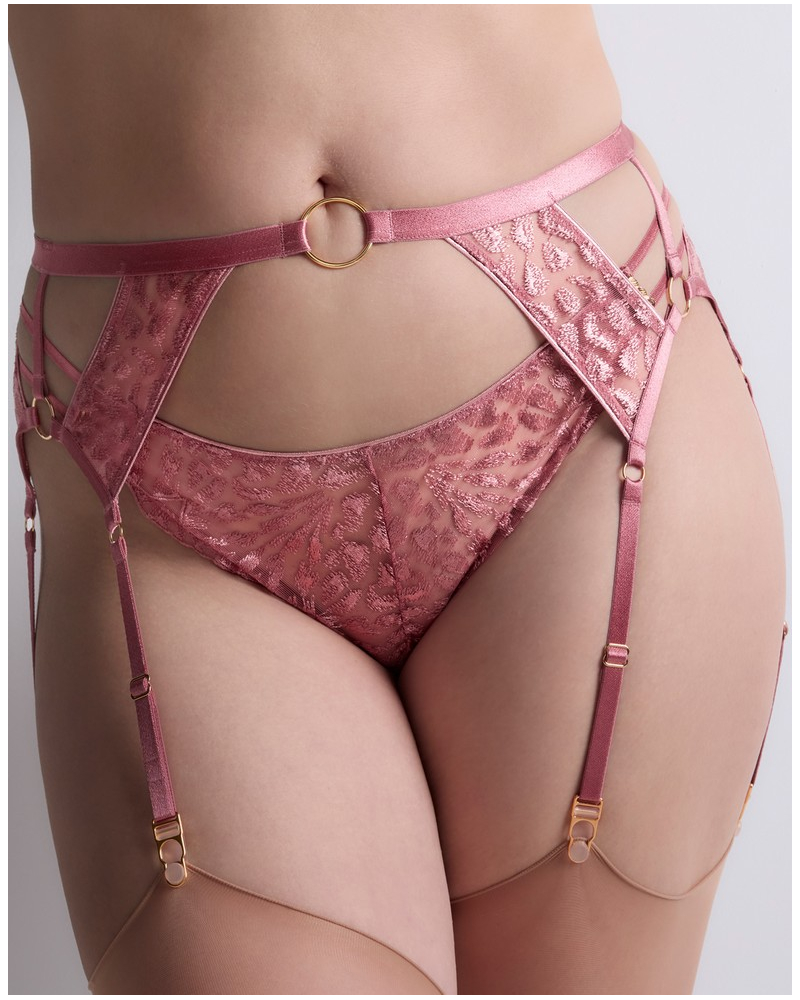 Serre-taille Porte-jarretelles Aubade Taille S - Couleur Gris Et Rose, Référence V152, Neuf Sans étiquette