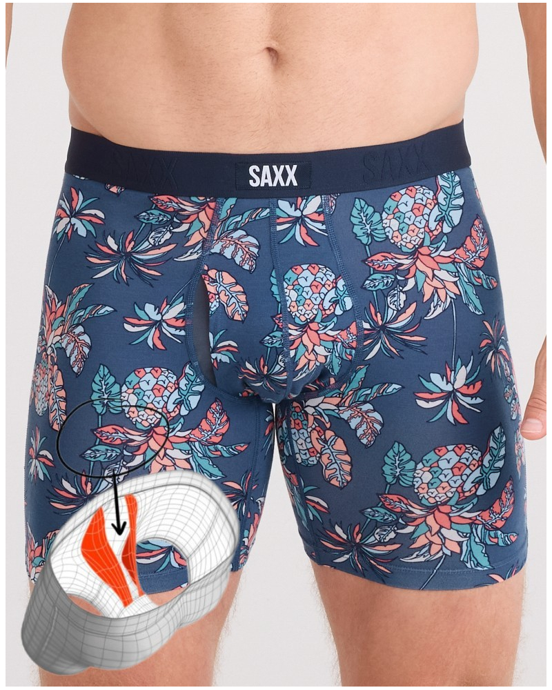 Boxer à braguette Saxx Vibe Xtra (Pineapple Tropic Indigo)