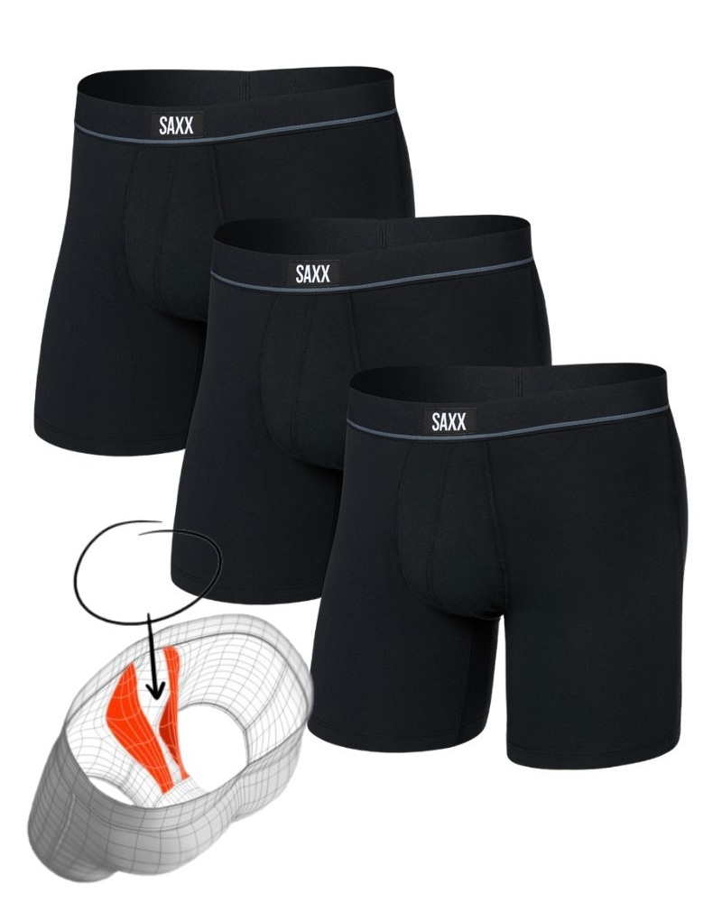 Paquete de 3 boxers Saxx Essential Coton (Negro)