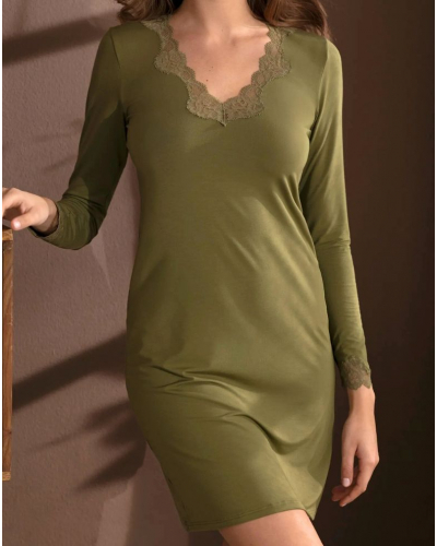 Camisón mangas largas cuello en V Antigel Simply Perfect (Vert Mousse)