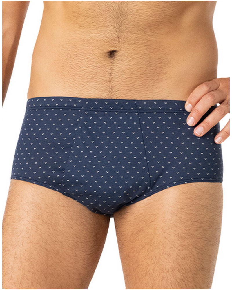 Slip taille haute ouvert 100% Coton Eminence Motifs (Motifs Marine)