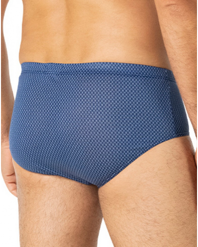 Slip taille haute 100% Coton Eminence Motifs (Imprimé Bleu)
