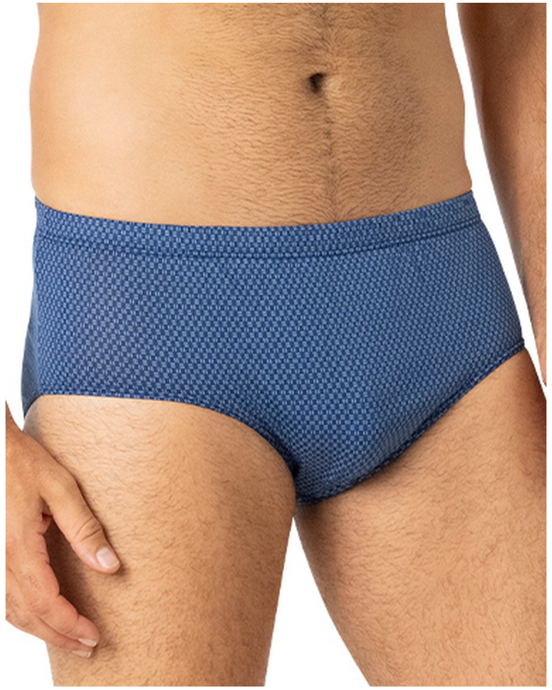 Calzoncillo de cintura alta 100% Algodón Eminence Motifs (Imprimé Bleu)