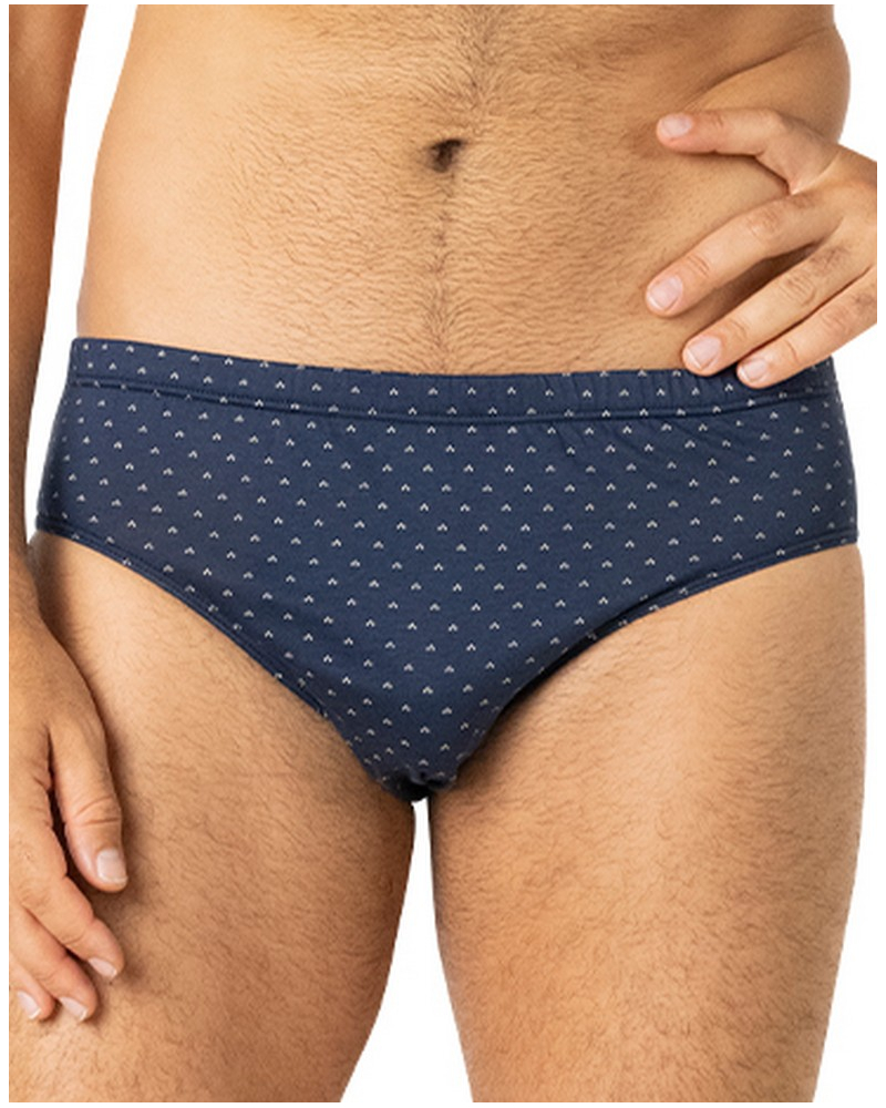 Slip taille basse 100% Coton Eminence Motifs (Motifs Marine)