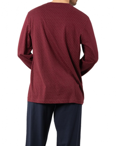 Pijama largo 100% Algodon Eminence Business (Bordeaux/Marine)